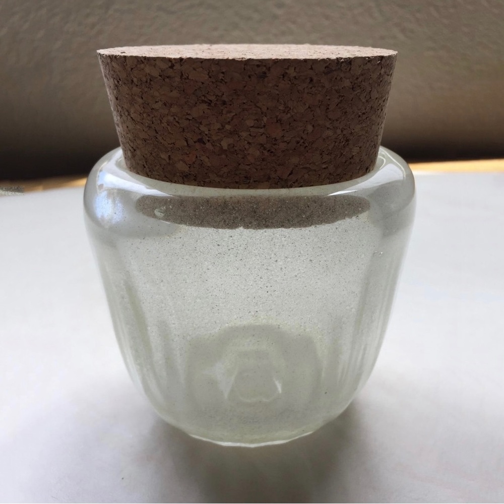 Dunmore Glassworks Hand Blown Glass Ultraviolet Widemouth Optic Jar with Cork